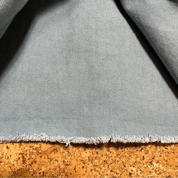 Missguided Boxy Oversized Light Wash Raw Edge Hem Trucker Jean Jacket Sz 12 - Picture 9 of 13